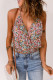 Multicolor Sexy Wrapped V Neck Floral Crop Camisole for Women