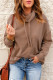 Brown Cowl Neck Casual Drop Shoulder Sweatshirt For Women