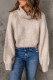 Apricot Color Knitted Pullover Cowl Neck Sweater for Winter
