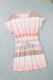 Striped Print Casual Plus Size Drawstring Colorblock Summer Dress