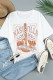 Music Festival Print Casual Short Sleeve White Graphic Tee