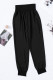 Black Casual Pocketed Tapered Elastic Waist Joggers