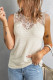 Crochet Patchwork Button Keyhole Back Casual Sleeveless Top