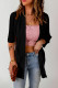Black Casual Ribbed Open Front Knit Cardigan