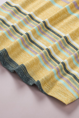 Multicolor Casual Stripes Crew Neck T Shirt