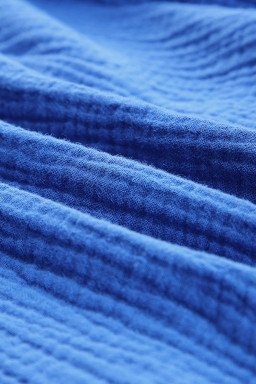 Blue Gauze Cotton Sleeveless Short Romper for Summer