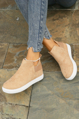 Camel High Top Slip-on Casual Boots