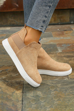 Camel High Top Slip-on Casual Boots
