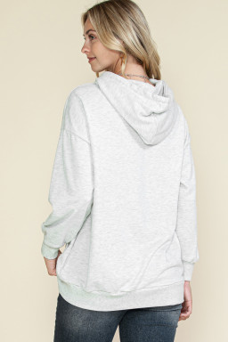 Apricot Double Flap Pocket Drawstring Hoodie