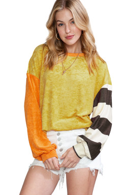 Ginger Patchwork Striped Drop Sleeve Top