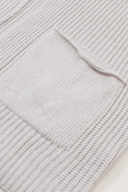 Gray Batwing Sleeve Pocket Oversized Cable Knit Cardigan