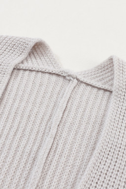 Gray Batwing Sleeve Pocket Oversized Cable Knit Cardigan