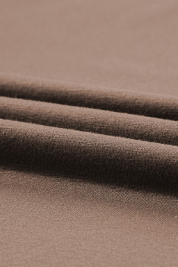 Smoke Gray Solid Color T-Shirt and Wide Leg Pants Set