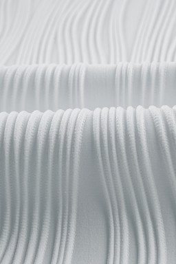 White Wavy Textured Cap Sleeve Top