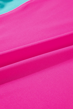 Strawberry Pink Colorblock Cap Sleeve Tee and Wide Leg Pants Set