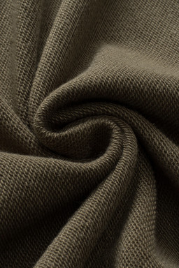 Green Patchwork Exposed Seam Oversized Henley Sweatshirt