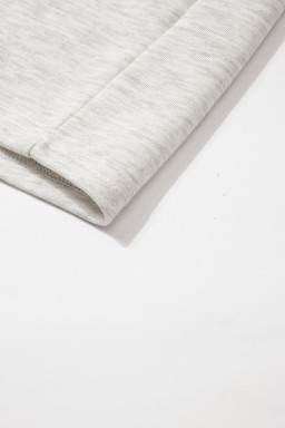 White Solid Color Ruffle Hem Mini Sweatshirt Dress