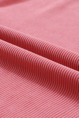 Strawberry Pink Drop Sleeve Crinkle Rib Oversized Sweatshirt