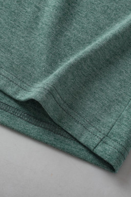 Mist Green Solid Color V Neck Pleated Tank Top