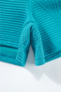 Skobeloff Textured Ruffle Split Top and Drawstring Shorts Set