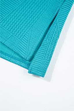 Skobeloff Textured Ruffle Split Top and Drawstring Shorts Set