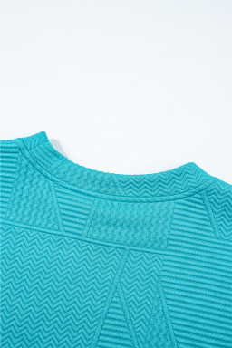 Skobeloff Textured Ruffle Split Top and Drawstring Shorts Set