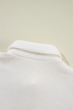 White Rib Textured Pocket Jacket
