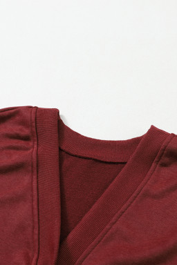 Red Mineral Wash Twist Backless Oversized Sweatshirt