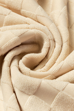 Parchment Patchwork Checked Pattern Lantern Sleeve Top