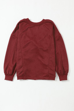 Red Mineral Wash Twist Backless Oversized Sweatshirt