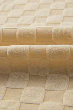 Parchment Patchwork Checked Pattern Lantern Sleeve Top