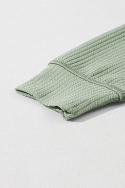Clearly Aqua Pocketed Ribbed Long Sleeve Top