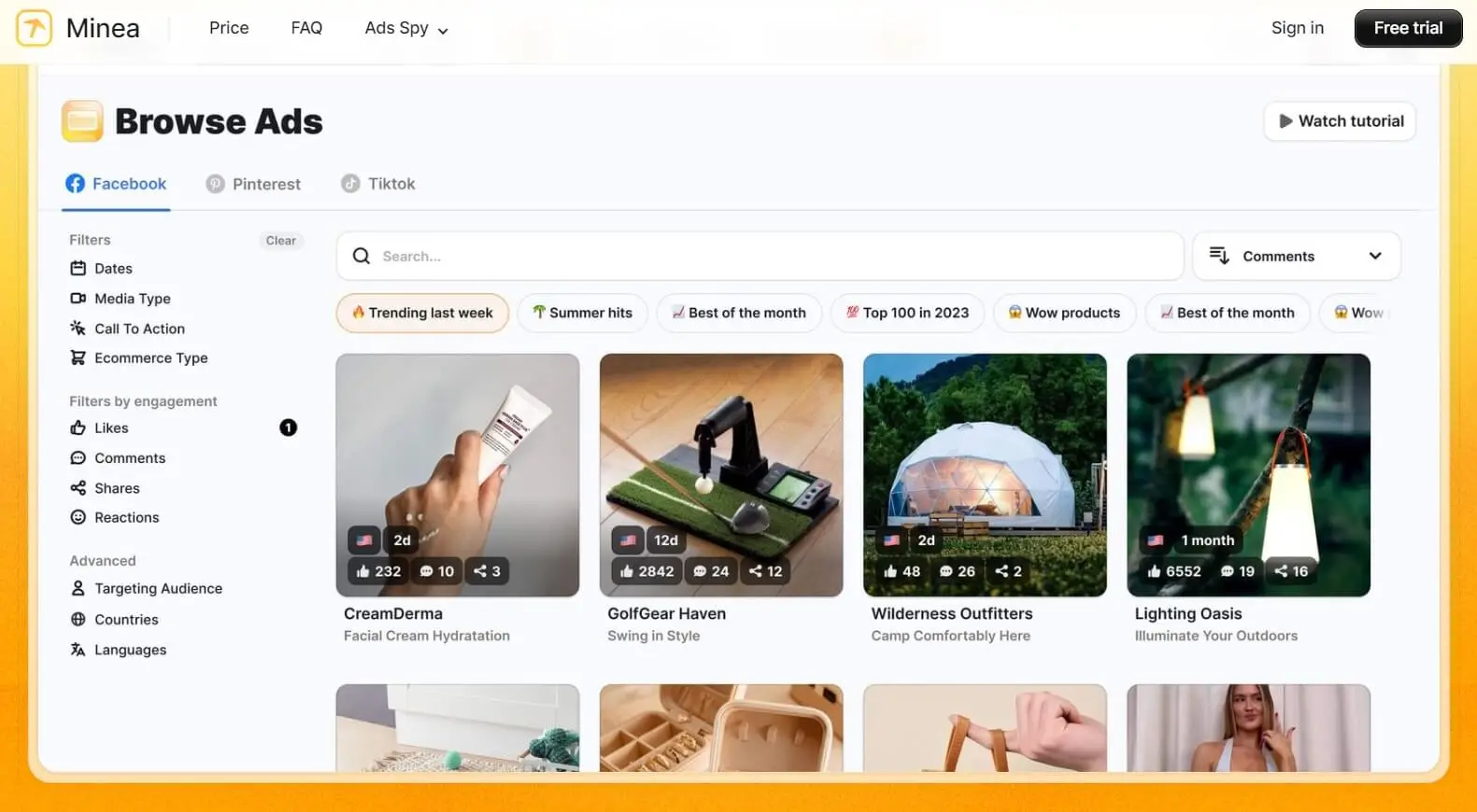Dropshipping Product Research Tool - Minea
