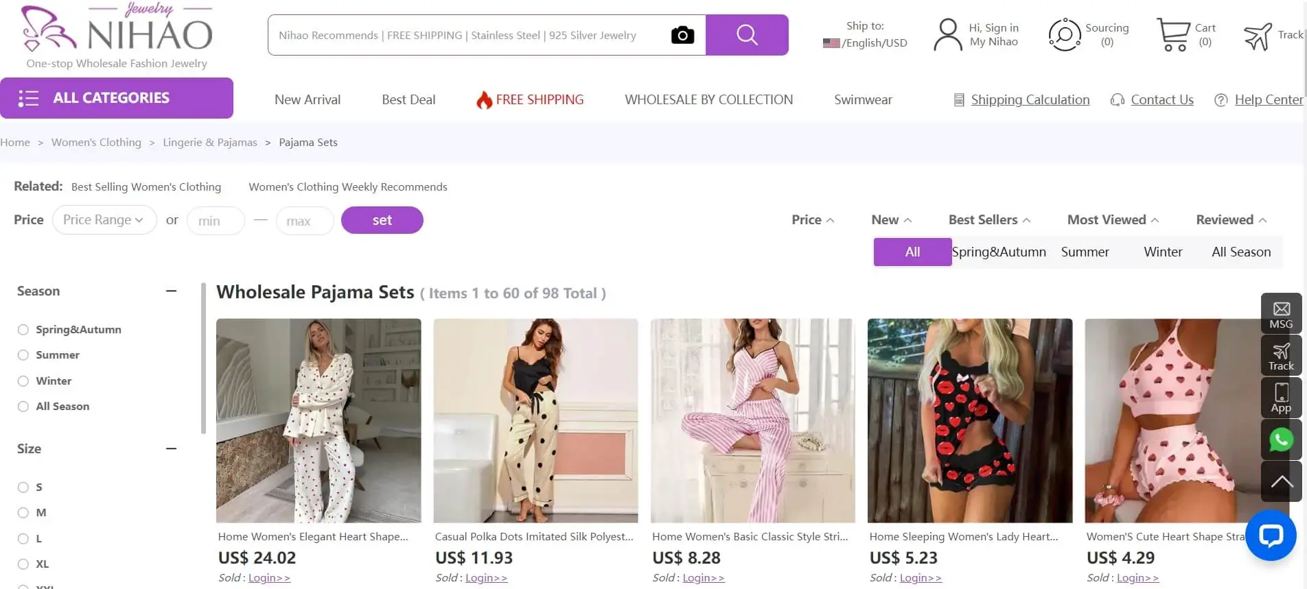 Loungewear Manufacturer - Nihaojewelry