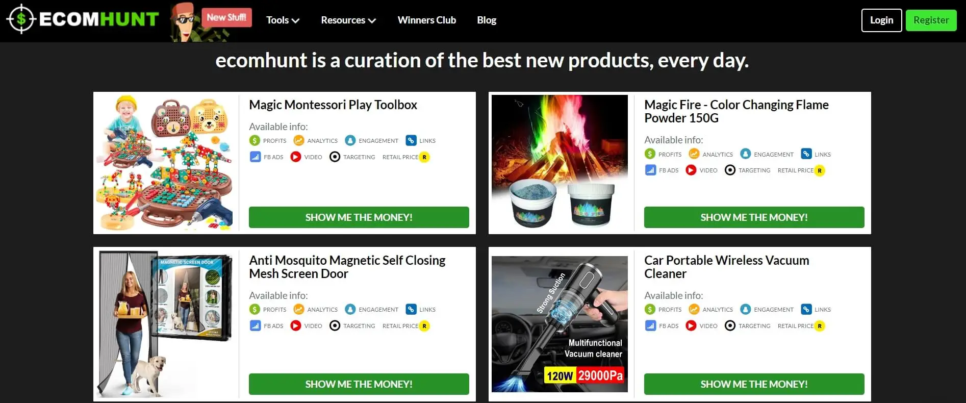 Dropshipping Product Research Tool - Ecomhunt