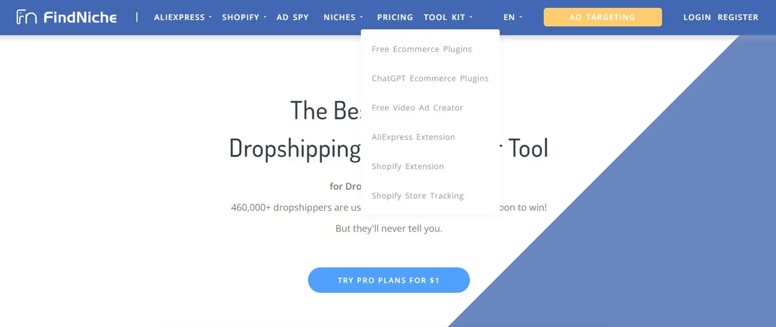 Dropshipping Product Research Tool - FindNiche