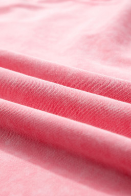 Strawberry Pink Mineral Wash Drop Sleeve Patchwork Plus Size Tee