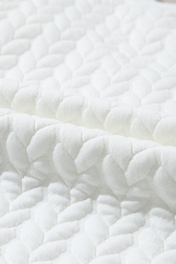 White XOXO Chenille Letter Patch Quilted Sweatshirt