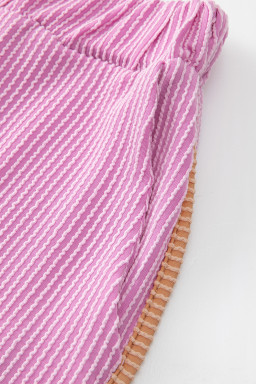 Phalaenopsis Colorblock Corded Texture Short Set