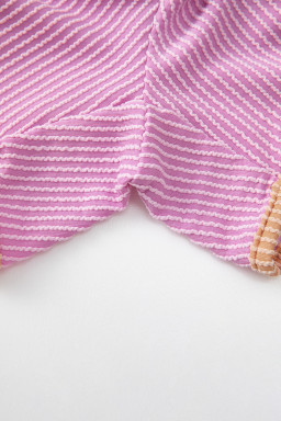 Phalaenopsis Colorblock Corded Texture Short Set