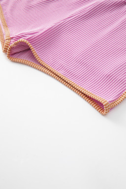 Phalaenopsis Colorblock Corded Texture Short Set