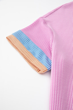 Phalaenopsis Colorblock Corded Texture Short Set