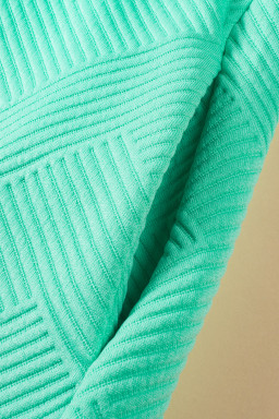 Mint Green Plain Textured Pocketed Mini Dress