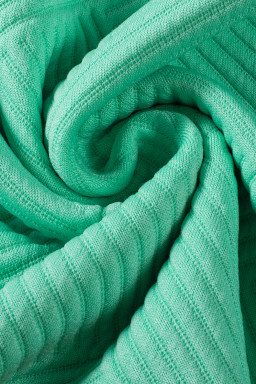 Mint Green Plain Textured Pocketed Mini Dress