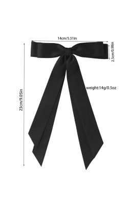 Black Elegant Terylene Double Bow Hair Clip