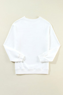 White American Flag Graphic Drop Shoulder Loose Sweatshirt