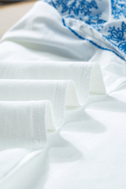 White Embroidered Ruffled Sleeve Frill Blouse