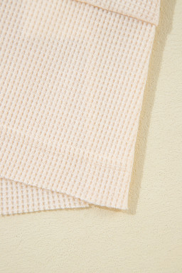 Jet Stream Waffle Patchwork Long Sleeve Henley Top