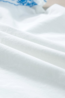 White Embroidered Ruffled Sleeve Frill Blouse