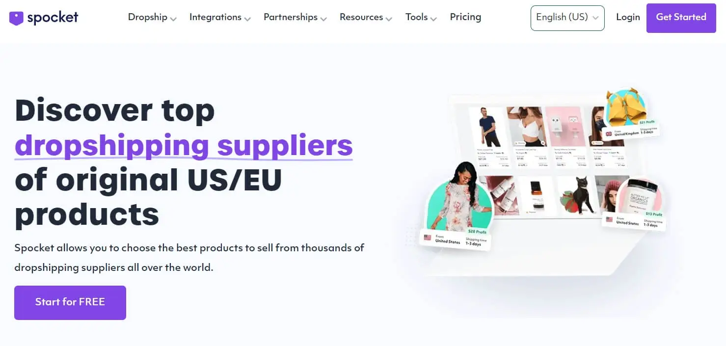 CJ Dropshipping Alternative Sites - Spocket